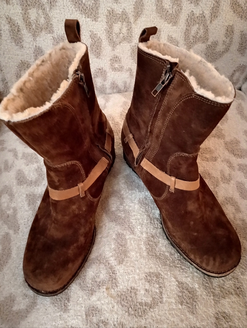 UGG Endell Suede Sheepskin Lined Zip Boots